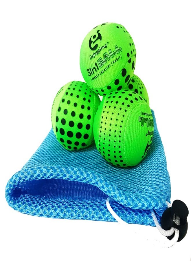 DSJUGGLING 4 Pieces Washable Juggling Balls for Beginners, Green Soft Juggling Ball Set of 4 100g Each, Soft Easy Juggle Balls, Multiple Practice Juggling Ball Kits - Image 5
